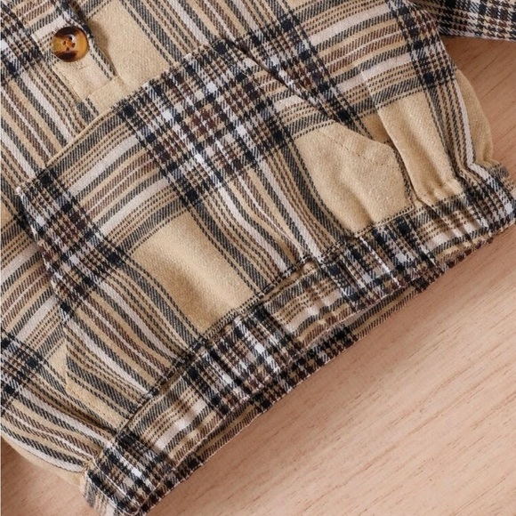 Baby plaid print kangaroos pocket hoodie & sweat pants - Picture 4 of 5